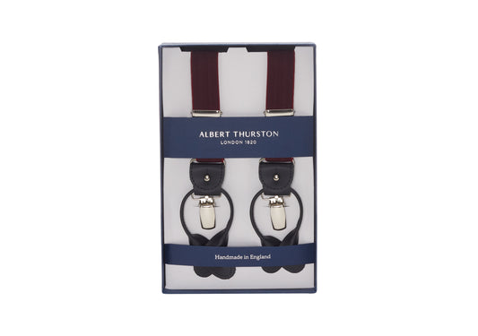Albert Thurston Bordo Balıksırtı 25mm Pantolon Askısı